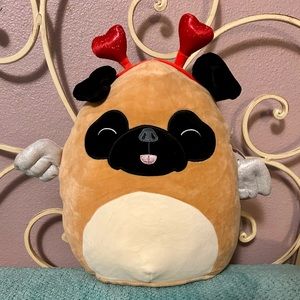 NWT Squishmallows 12” Pam the Pug Cupid Costume Valentines Squad 2024 Plush Toy
